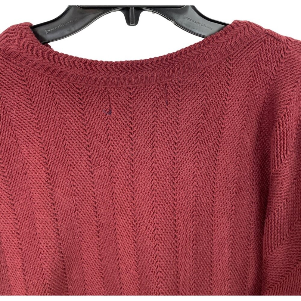 Chaps Ralph Lauren Sweater Burgundy Wine Mens Size Large 100% Cotton - Picture 5 of 9